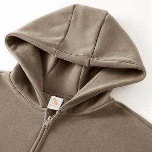 Nouveau design de sweat à capuche zippé pour hommes impression de broderie personnalisée de haute qualité 420 grammes de sweats à capuche à fermeture éclair en coton polaire lourd - Product Image 3