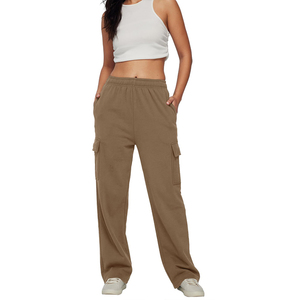 Nurak 2026 High Quality Women's Casual Slim Fit <b>Fleece</b> Flare <b>Pants</b> Loose Fit with Wide Leg Pocket Fashionable Canvas Design - Product Image 3