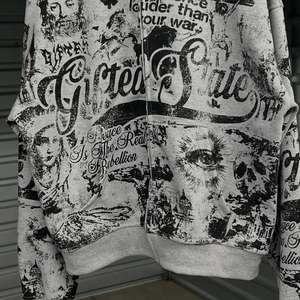 Nouveau sweat à capuche de luxe de créateur avec fermeture éclair intégrale et manches longues, imprimé haut de gamme, technique de teinture unie personnalisée très demandée - Product Image 2