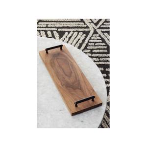 Plateau de service de nourriture de casse-croûte de thé de poids léger en bois de rectangle de couleur de noir et brun pour l'usage multiple dans l'hôtel et les restaurants - Product Image 4