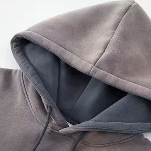 Sweat à capuche léger de haute qualité délavé au soleil Conception personnalisée Coton Polyester Hiver ODM Fourniture Col à capuche - Product Image 3