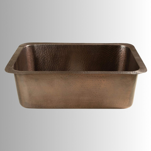 Évier de cuisine en cuivre martelé fait à la main, cuivre massif, évier rectangulaire à cuve unique, fabrication artisanale, évier de cuisine en cuivre martelé, usine. - Product Image 2