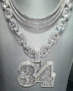 Luxe 925 argent Moissanite diamant glacé argent sac caution personnalisable Hip Hop Design fête bijoux pendentifs et breloques - Product Image 2