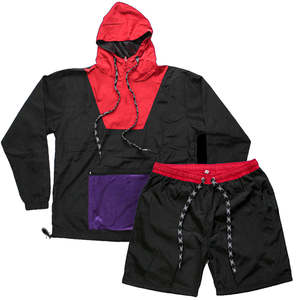 Men Two Piece Set Zip up Windbreaker Nylon Sublimation Tracksuit Custom Windbreaker <b>Short</b> Set Wholesale Tracksuit - Product Image 1