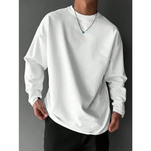 Men's all-<b>match</b> solid color casual <b>long</b>-sleeved T-shirt all-<b>match</b> autumn and winter style pure cotton street wear - Product Image 4