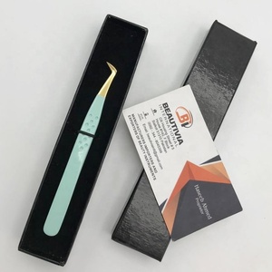 Pinzas de extensión de pestañas de acero inoxidable sostenibles profesionales al por mayor punta puntiaguda de etiqueta privada para volumen de arranque - Product Image 3