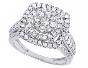 Lujo de alta calidad de compromiso S925 plata esterlina con moissanita redonda anillo de diamante completamente helado para mujer - Product Image 1