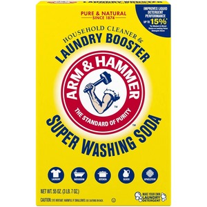 Arm & Hammer Super Washing Soda Nettoyant ménager et amplificateur de lavage, Carbonate de sodium naturel, Boîte de 55 oz - Product Image 1