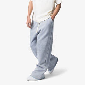 Pantalones holgados de gran tamaño de lana con logotipo personalizado al por mayor, pantalones holgados de gran tamaño con estampado de logotipo personalizado - Product Image 5