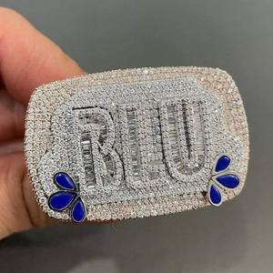 Customizable Luxury 925 Sterling Silver & 14K White Gold <b>Wedding</b> Band <b>Ring</b> <b>Cushion</b> Cut Moissanite Customized Jewelry for Women - Product Image 3