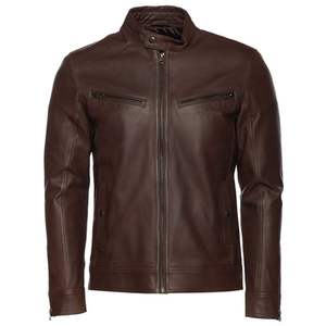 Vestes en cuir formelles de haute qualité avec placement de logo avant à col montant - Product Image 3