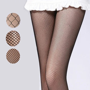 Medias de rejilla con estampado geométrico multicolor, transparentes, finas, de nailon, antiembólicas, sexys, hasta el muslo, tallas grandes disponibles - Product Image 2