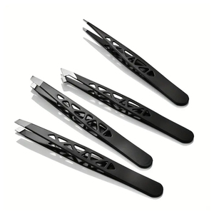 Premium Eyebrow Tweezers Slanted Tip Stainless Steel <b>Precision</b> <b>Tool</b> for Facial Hair Removal & Eyebrow Shaping - Product Image 1