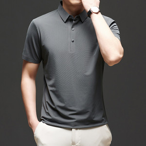 OEM logotipo personalizado bordado impreso diseño Nylon-nailon drapeado sin costuras hielo seda Polo hombres verano solapa polos - Product Image 3