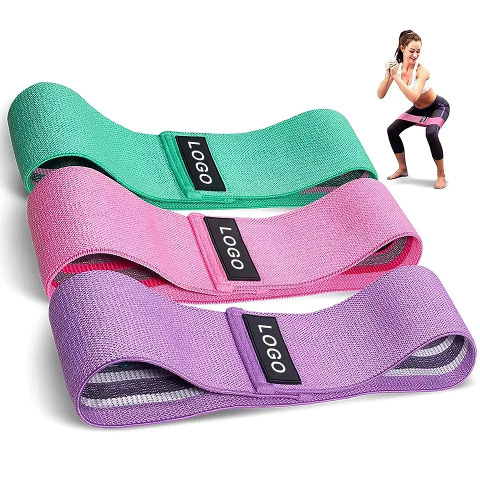 GAF Logotipo personalizado impresso para ioga, academia, exercícios, fitness para pernas, glúteo, quadril, tecido circular, faixas de resistência para ioga