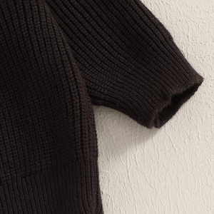 Color negro Fabricante Otoño Invierno Venta al por mayor Nuevo suéter suave a rayas Niños Casual Prendas de punto - Product Image 6