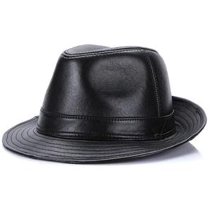 Nuevos sombreros de vaquero de piel de oveja auténtica para hombre, moda, nuevo estilo, gorra de cuero Natural Real, venta de gorras de cuero de oveja Real - Product Image 2