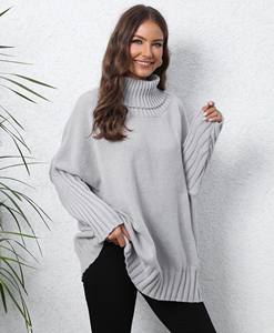 Custom Logo Sweater Women <b>Long</b> Sleeve Knitwear Ladies Oversized <b>Jumper</b> Winter Knitted Top Women Striped Pullover Sweater - Product Image 3