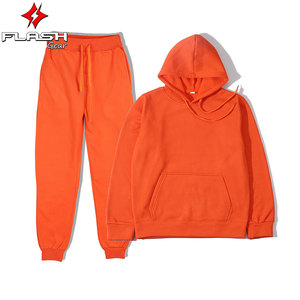 Survêtement de jogging décontracté de couleur unie pour hommes avec pull à capuche en polaire et pantalon de survêtement Sportswear Streetwear pour la salle de sport ou le salon - Product Image 4