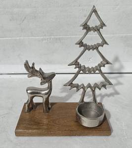 Arbre de Noël moderne en aluminium décoratif, arbre de Noël en bois, finition nickel et or, taille personnalisée - Product Image 1