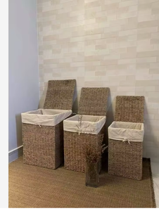 Household Style Seagrass <b>Square</b> Eco-Friendly Natural Storage Baskets Organize Handcrafted Multi-Purpose Clothing Storage <b>Bin</b> - Product Image 1
