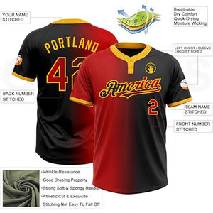 Premium Pro Grade GLOVES City Baseball Jersey Ligero Transpirable Tela que absorbe la humedad con botón completo Down Front Jersey - Product Image 3