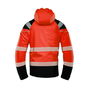 Blouson Bomber matelassé de sécurité d'hiver à haute visibilité personnalisé, en toile, à capuche, imperméable, respirant, avec logo personnalisé sur le devant - Product Image 4