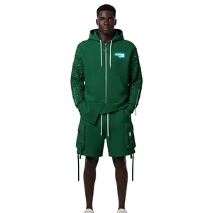 Nouvel ensemble streetwear personnalisé pour homme – Short et sweat à capuche 100 % coton avec logo sur mesure – Collection 2026 - Product Image 2