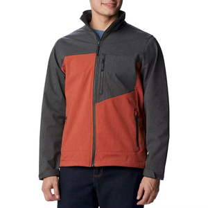 Veste d'hiver Soft Shell Respirant Polyester Fleece Stand Collar Plaid Zipper Design Windproof Outdoor Jacket for man - Product Image 1