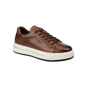M1140 Men Leather Casual Sneakers with Triangle V Logo Flat Laces Rubber Sole <b>Low</b> <b>Heel</b> Lace-Up Wholesale Export - Product Image 4