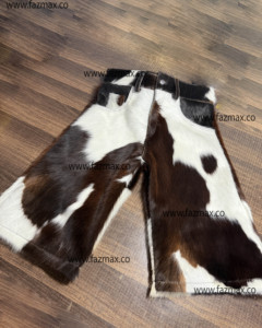 Short en cuir pour homme, couleur naturelle, vintage 100%, taille plus - Product Image 4