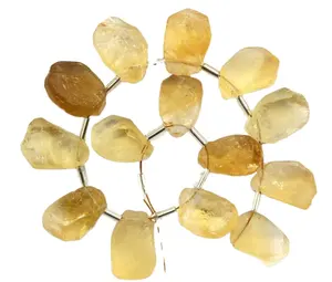 14 Pieces Natural Citrine Gemstone Uneven Shape Rough Untreated Stone For Making Jewelry Birthstone Wholesale