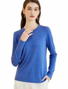 T-shirt pour femme en laine mérinos 100%, mode automne-hiver, col rond, manches longues, tricot doux, sous-vêtement de base, vêtements - Product Image 4