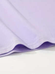 3 uds camisetas de algodón suave para niñas Casual cuello redondo manga corta en rojo púrpura rosa para Primavera Verano hecho en BD - Product Image 4