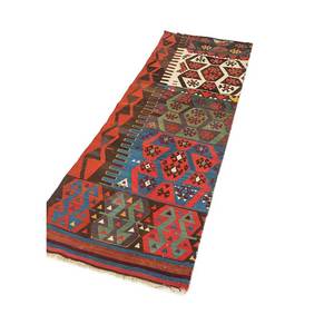 Nayaab Classic-Style Handmade Wool Rugs in <b>Red</b> & Orange Geometric & Floral Anti-Slip Floor Cover for Teens-Paem-960 - Product Image 2