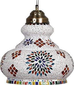 Lámpara de techo turca de mosaico de vidrio, lámpara colgante mediterránea, lámpara colgante árabe, lámpara de araña marroquí - Product Image 3