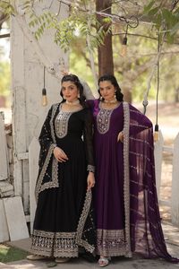 ชุด Anarkali สำหรับผู้หญิงชุดราตรีสำหรับงานปาร์ตี้งานปักขนาดใหญ่คอลเลกชันใหม่