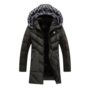 Chaqueta Parka cálida de invierno a prueba de viento para hombre de la mejor calidad 100% tela de lona con cuello levantado de nailon - Product Image 5