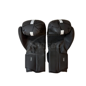 Gants de boxe noirs personnalisés, gants d'entraînement et de sparring en cuir PU, sangle de poignet réglable, logo OEM - Product Image 4