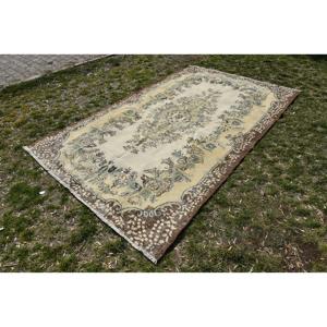 พรมตุรกีวินเทจ ขนาดใหญ่ 6x9.3 ฟุต (183x284 ซม.) พรมขนสัตว์สีเบจไล่เฉด - Product Image 3