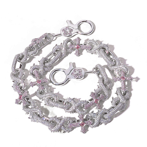 Chaîne à maillons en argent 925 pour homme avec diamant Moissanite, bijoux de luxe - Product Image 5
