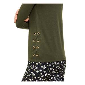 Top Casual da Donna Michael Kors in Maglia Waffle Verde Taglia Media con Decorazione a Bottoni Stile Sottile - Product Image 3