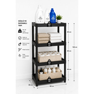 4-Tier Multipurpose Organizer Rack for Bathroom Kitchen Balcony Cabinet <b>Shelf</b> with Pantry Storage for Storage <b>Shelves</b> & <b>Units</b> - Product Image 2