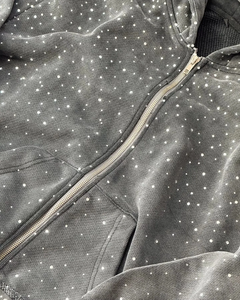 Sweat à capuche en molleton 100% coton de haute qualité avec logo personnalisé, strass, diamant, unisexe, streetwear, designer - Product Image 5