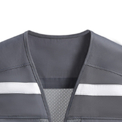 เสื้อกั๊กนิรภัยสำหรับผู้ชายชุดทำงานสีสะท้อนแสงสีทึบผ้าโพลีเอสเตอร์100% - Product Image 5