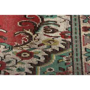 Classic Large Area <b>Turkish</b> <b>Rug</b> Traditional Red Green Patchwork Design 1.7 X 2.8ft Wool Latex for Teens Rectangle Hallway - Product Image 5
