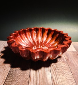 <b>Red</b> Wooden Decorative <b>Bowl</b> Handcrafted Rustic Finish Elegant Centerpiece for Dining Table Kitchen Living Room Gift Display Use - Product Image 1