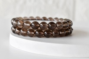 Superb Quality Brown Color <b>Healing</b> Smokey Quartz Gemstone Round Beaded Crystal <b>Bracelet</b> for Anniversary Jewelry At Bulk Price - Product Image 2