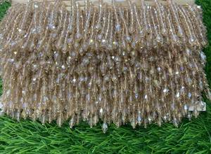 5cm wide Dangling Crystal Beaded <b>Fringe</b> Trim Heavy Bead Tassel Trimming For <b>Curtain</b>,Home Decor,Dance Costumes,Party Dress 1 yard - Product Image 1
