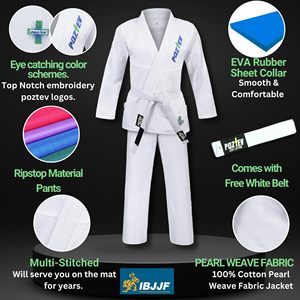 ชุดกิโมโน JJ GI แบบถักไข่มุก450gsm ปักโลโก้ได้ตามต้องการ - Product Image 4